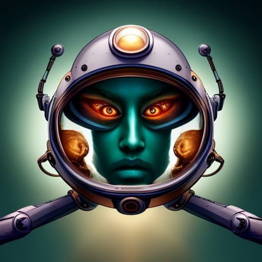 Floating Robot Head with Claw, Laser, and Saw