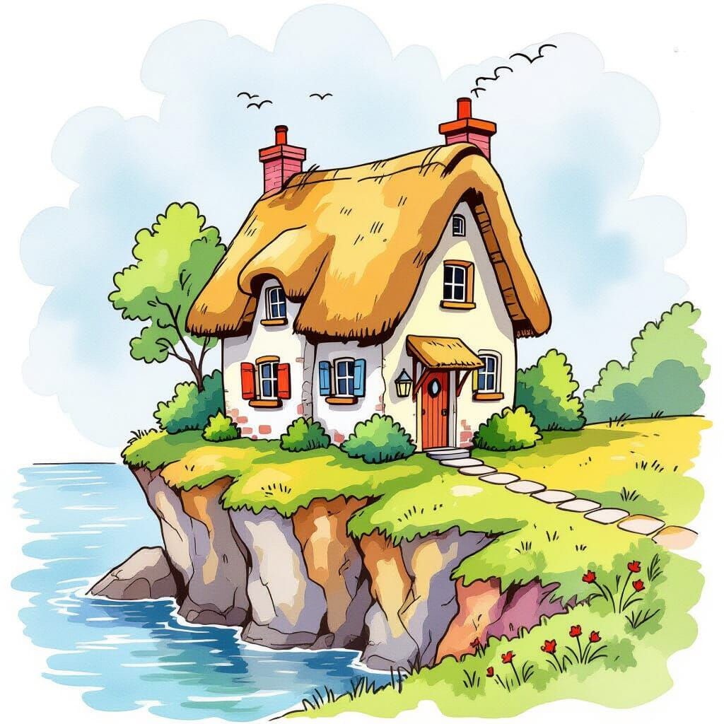 Charming Cottage on a Cliff by the Sea