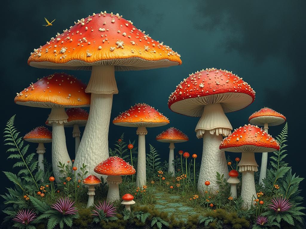 Botanical Mushroom Splash Screen in Unreal Engine 5