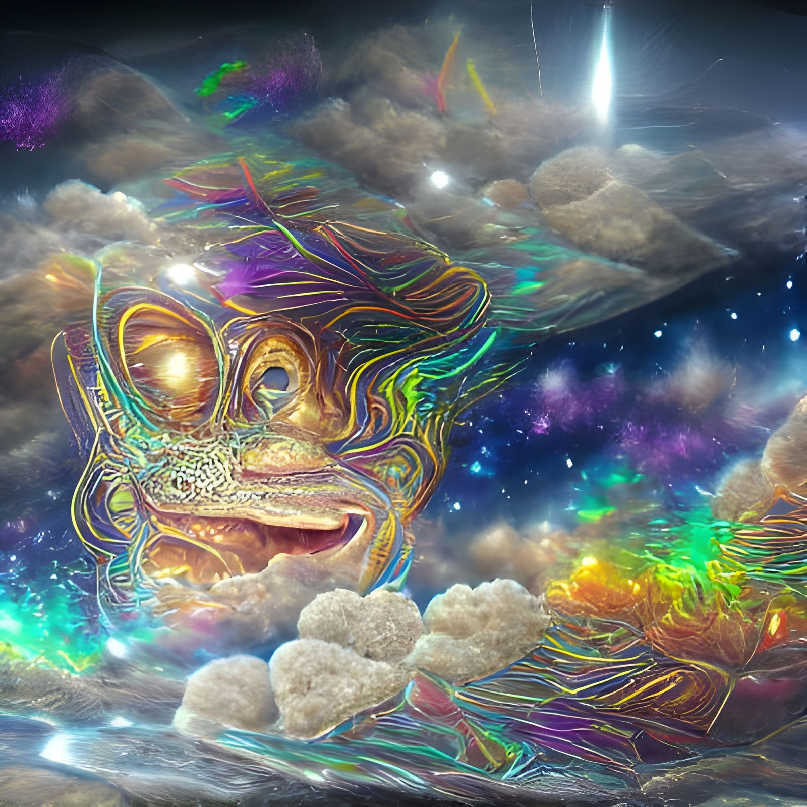 Hallucinatory DMT Troll in Cosmic Sky