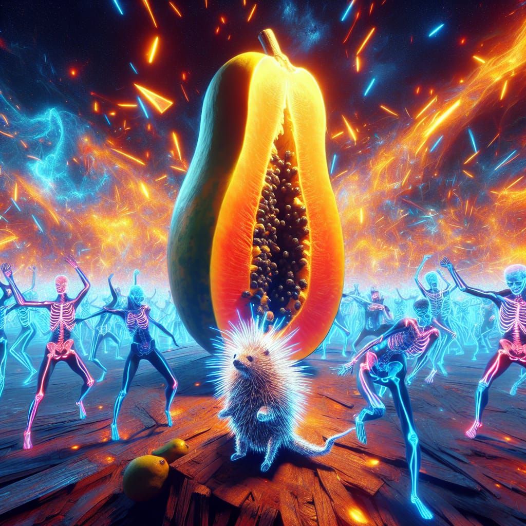 Perhaps Her Happy Papaya Shall Enjoy The Pulsating Polarizing Porcupine Neon Skeleton Dancers III