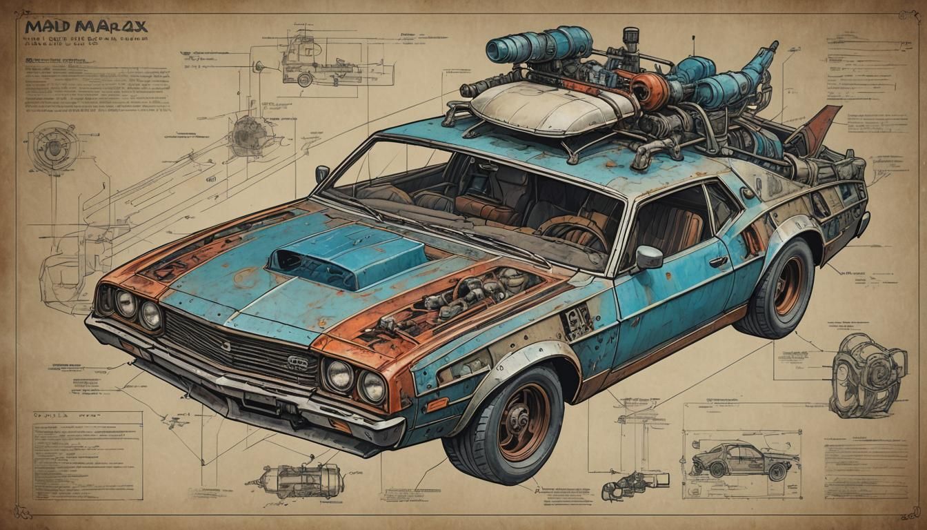 Mad Max Car Blueprint in D&D Style