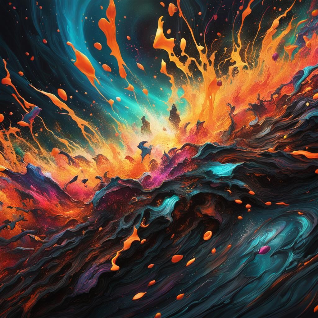 Worlds Collide: Fantasy Splatter Alcohol Ink Art