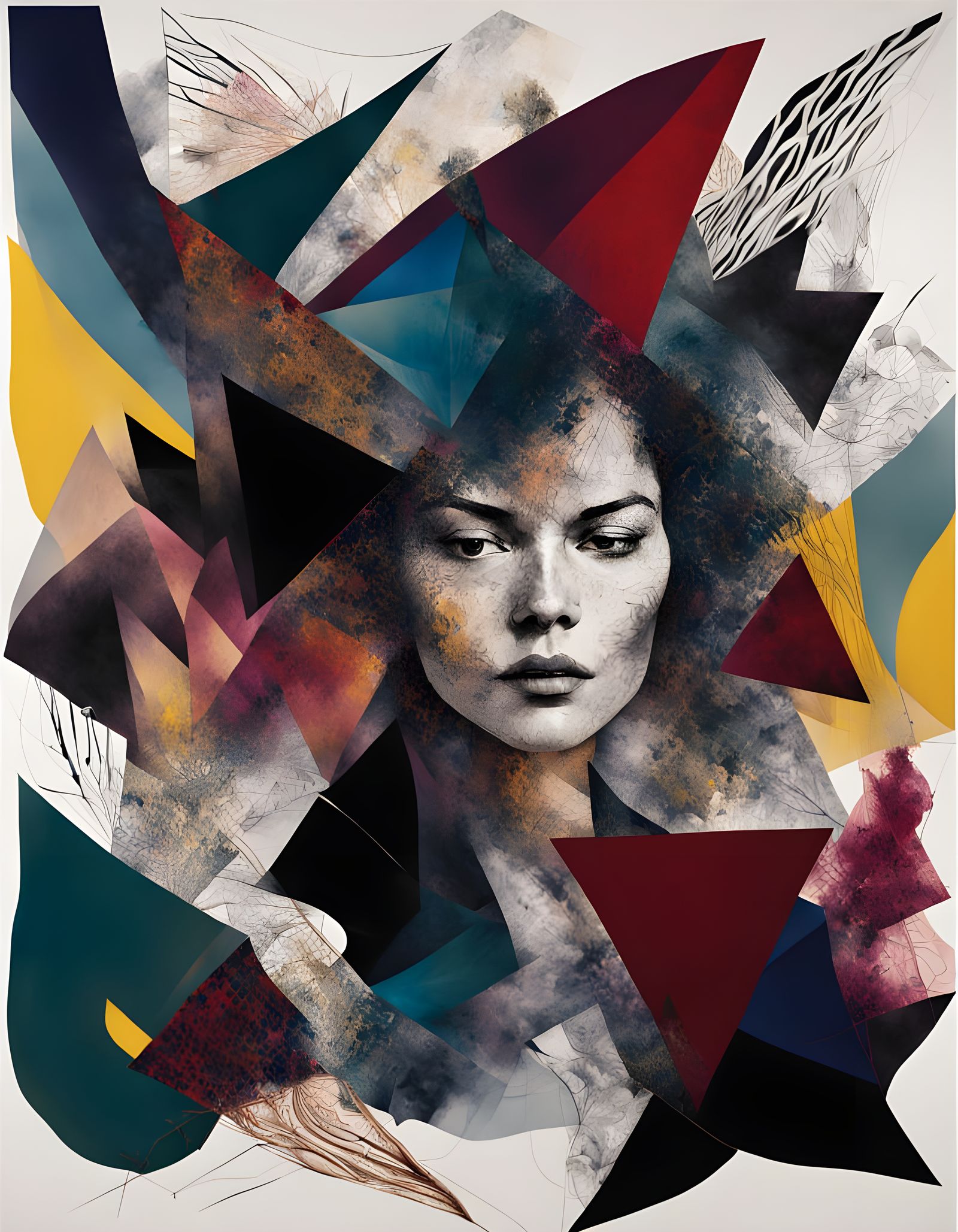 Mystical Abstract Portrait in Jewel Tones