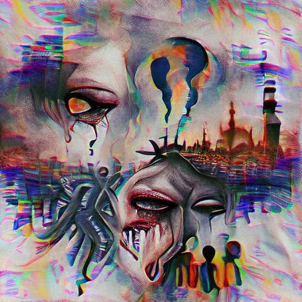 Surreal Melting Clock Tower Digital Art