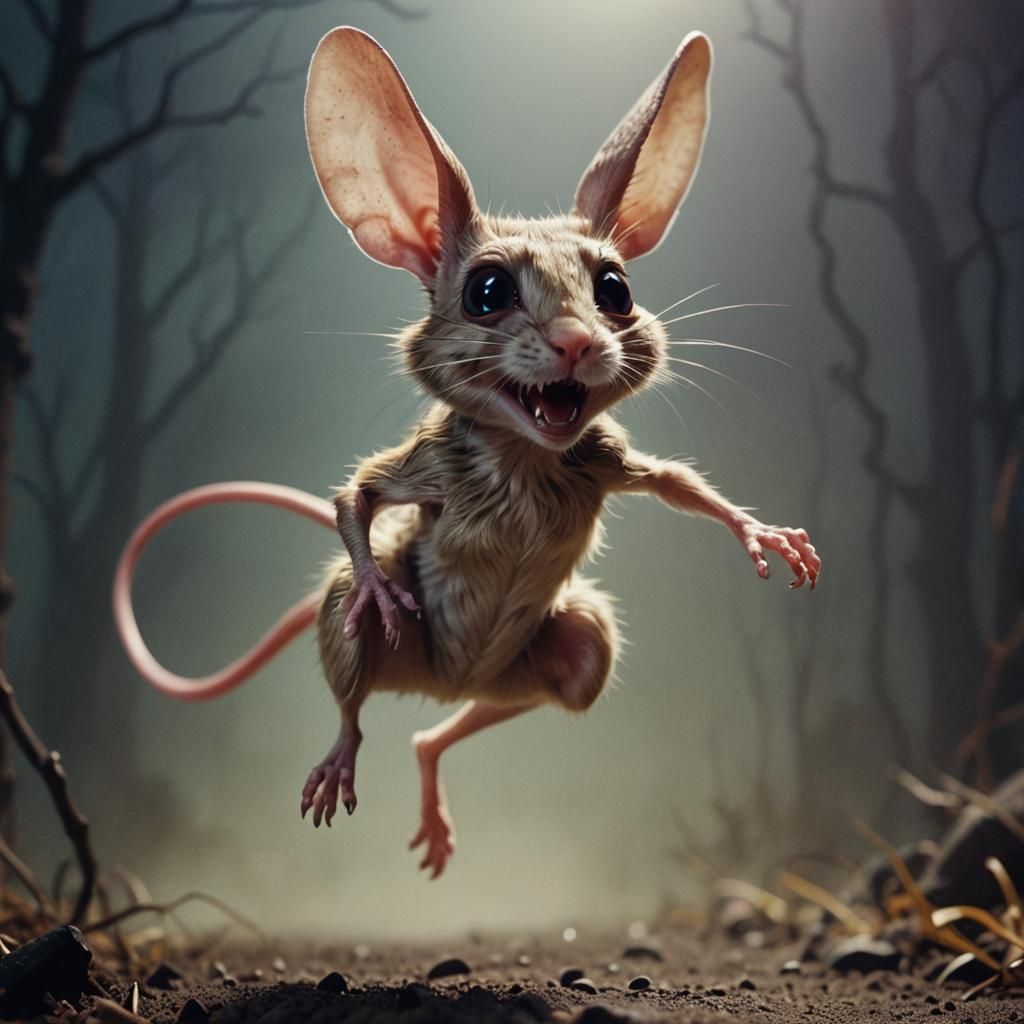 Cartoon Jerboa in Film Noir Style