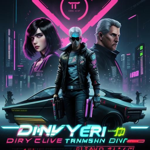 Cyberpunk 2099 Movie Poster in Neon Style