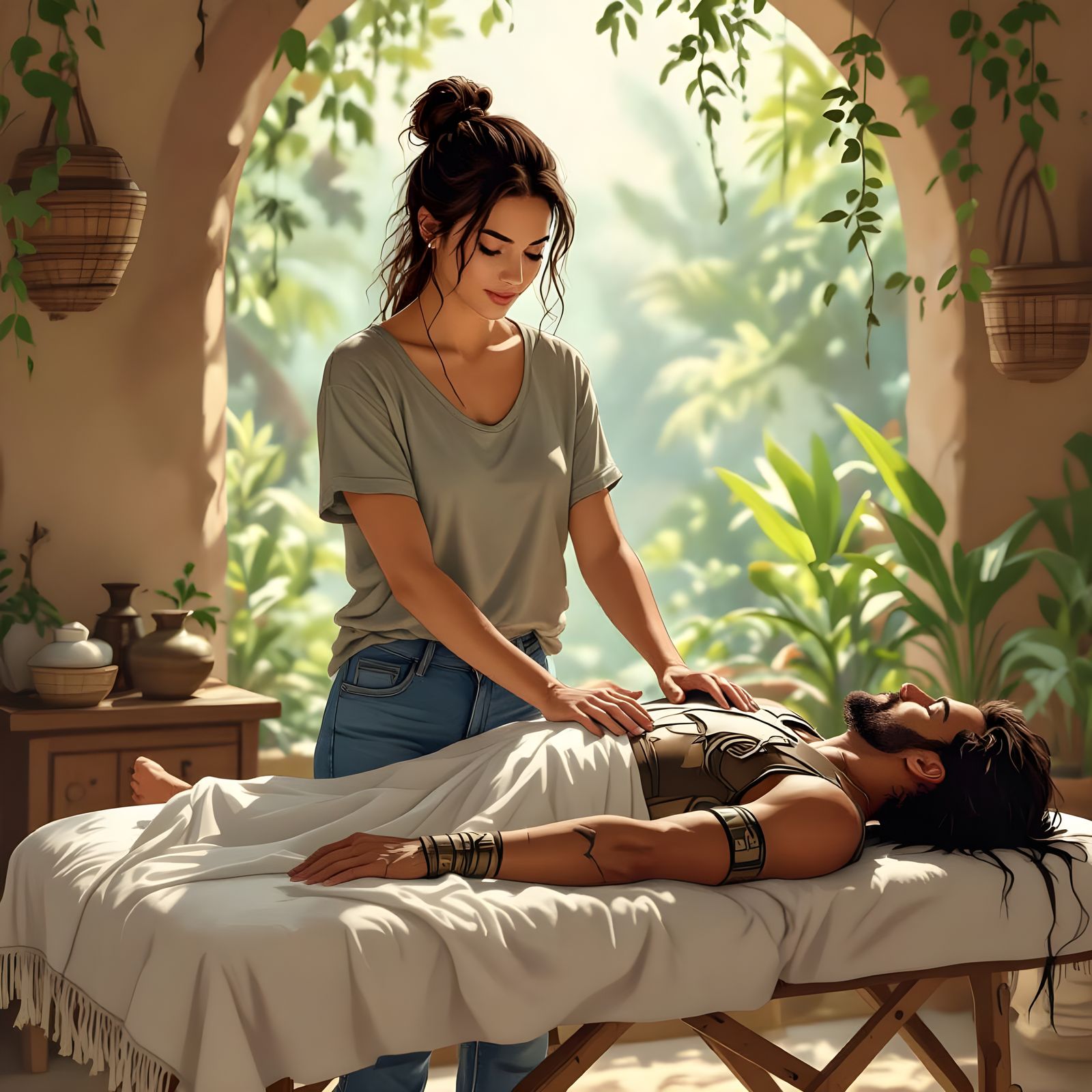 Goddess of Cupping Therapy: Healing a Warrior