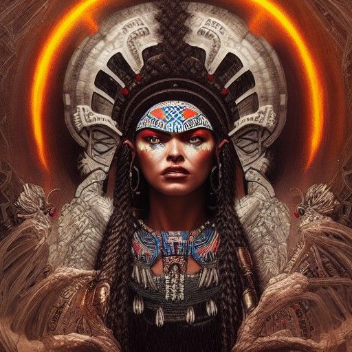 Hyperrealistic Aztec Goddess Mictecacihuatl