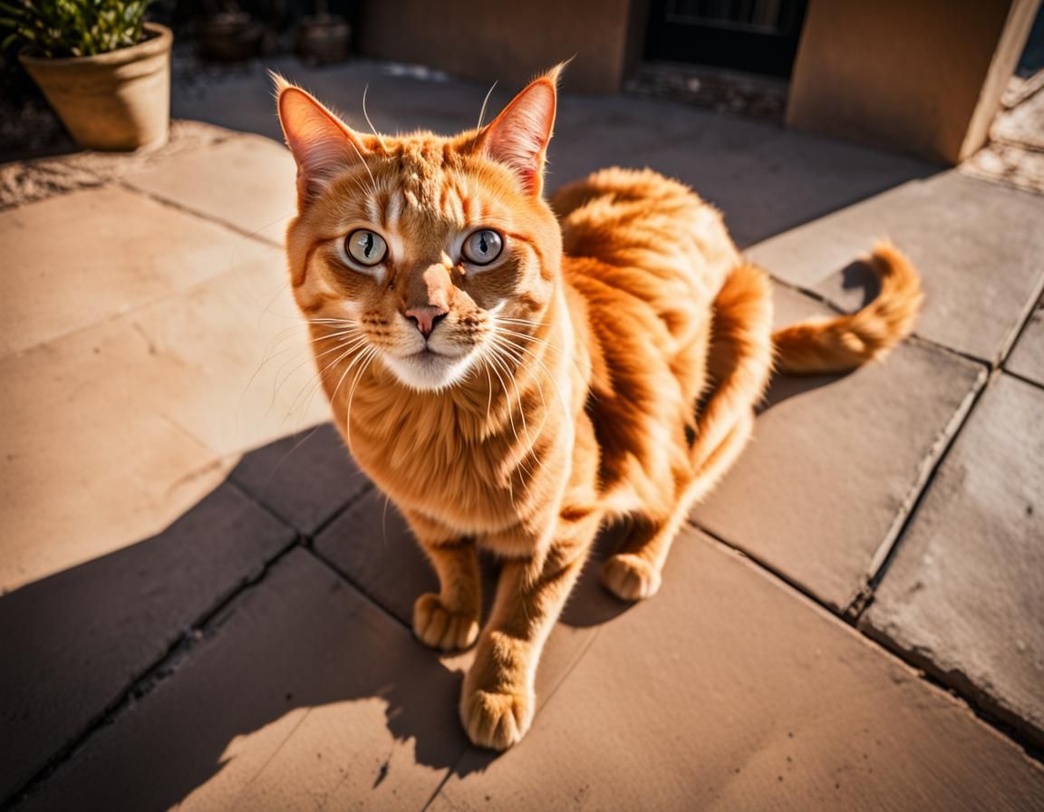 Intense Orange Cat in Dramatic Wildlife Photo