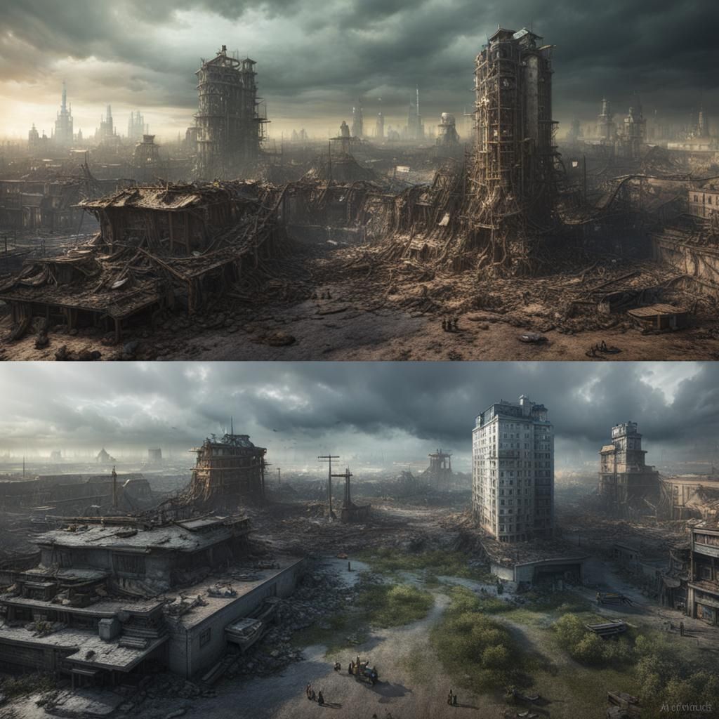 Chernobyl City: Before and After in Detailed Matte Painting