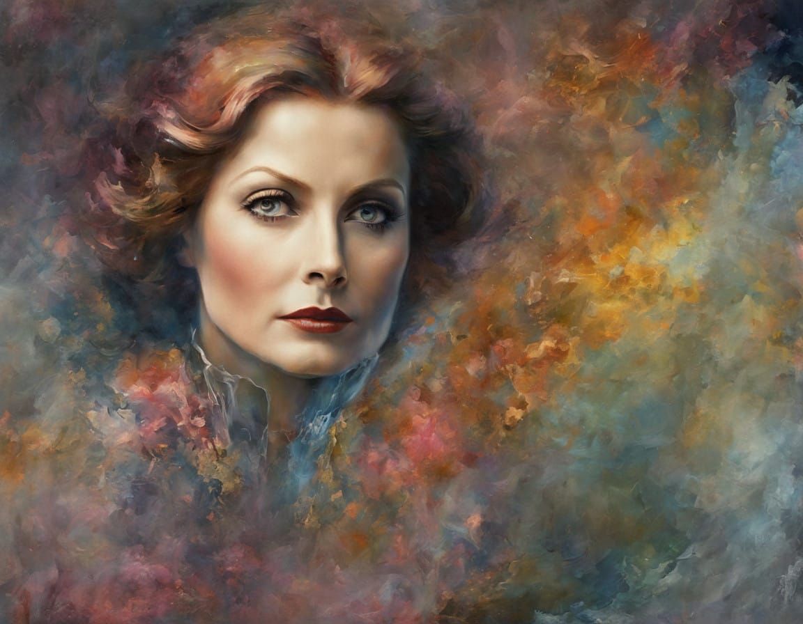 Greta Garbo Movie Poster in Impasto Chalk Art