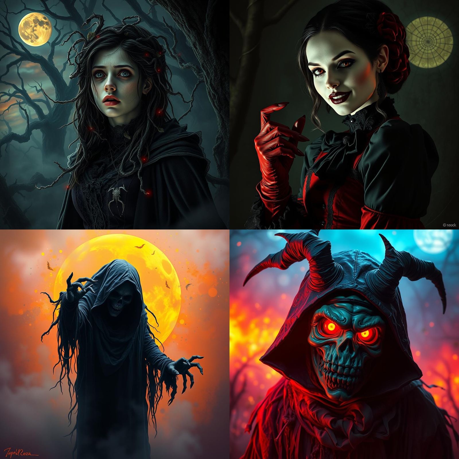 Halloween Horror Aesthetic in Hyperrealistic Splash Art