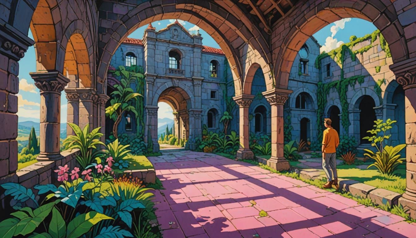 Exploring Abandoned Factory in Comic Book Style