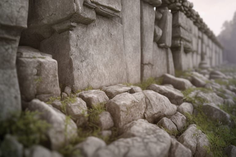 Ancestral Handprints on Ancient Stone Wall