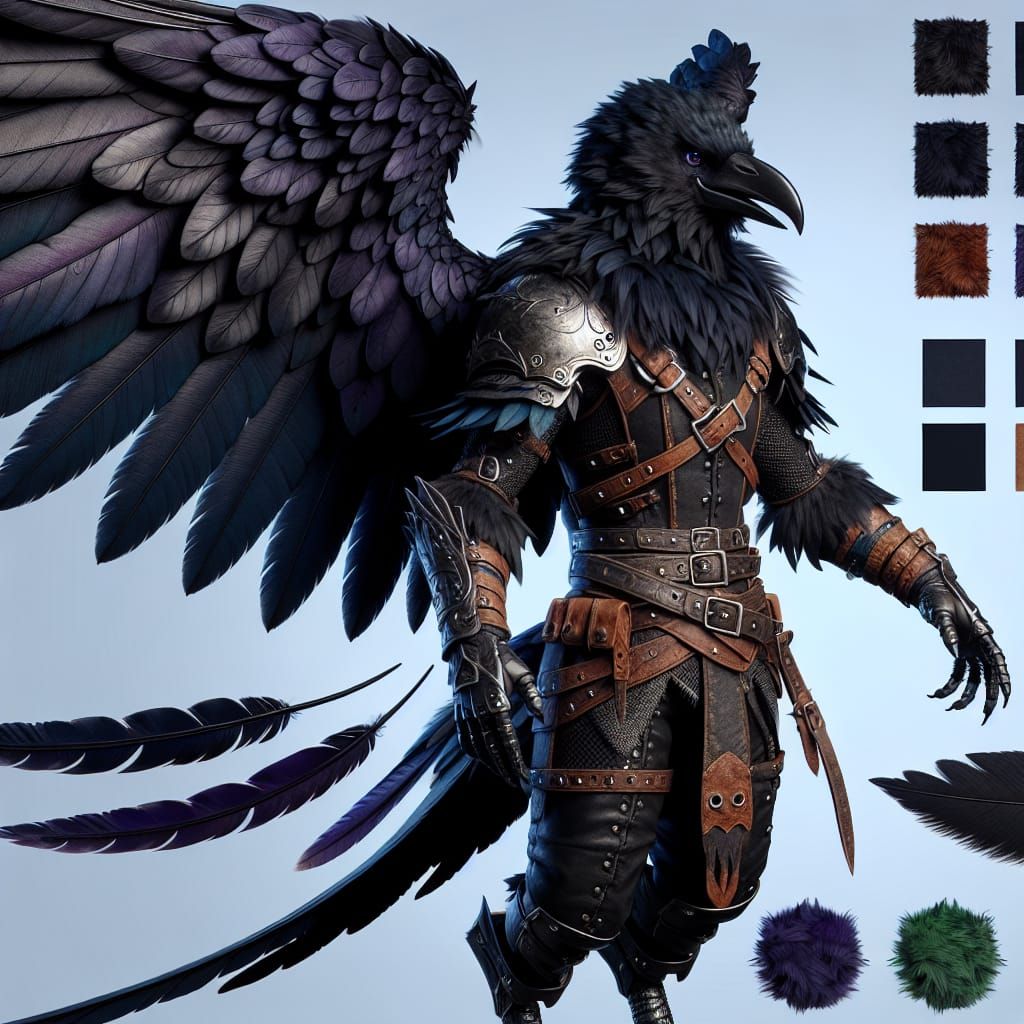 Aarakocra Rogue Portrait in Fantasy Concept Art Style