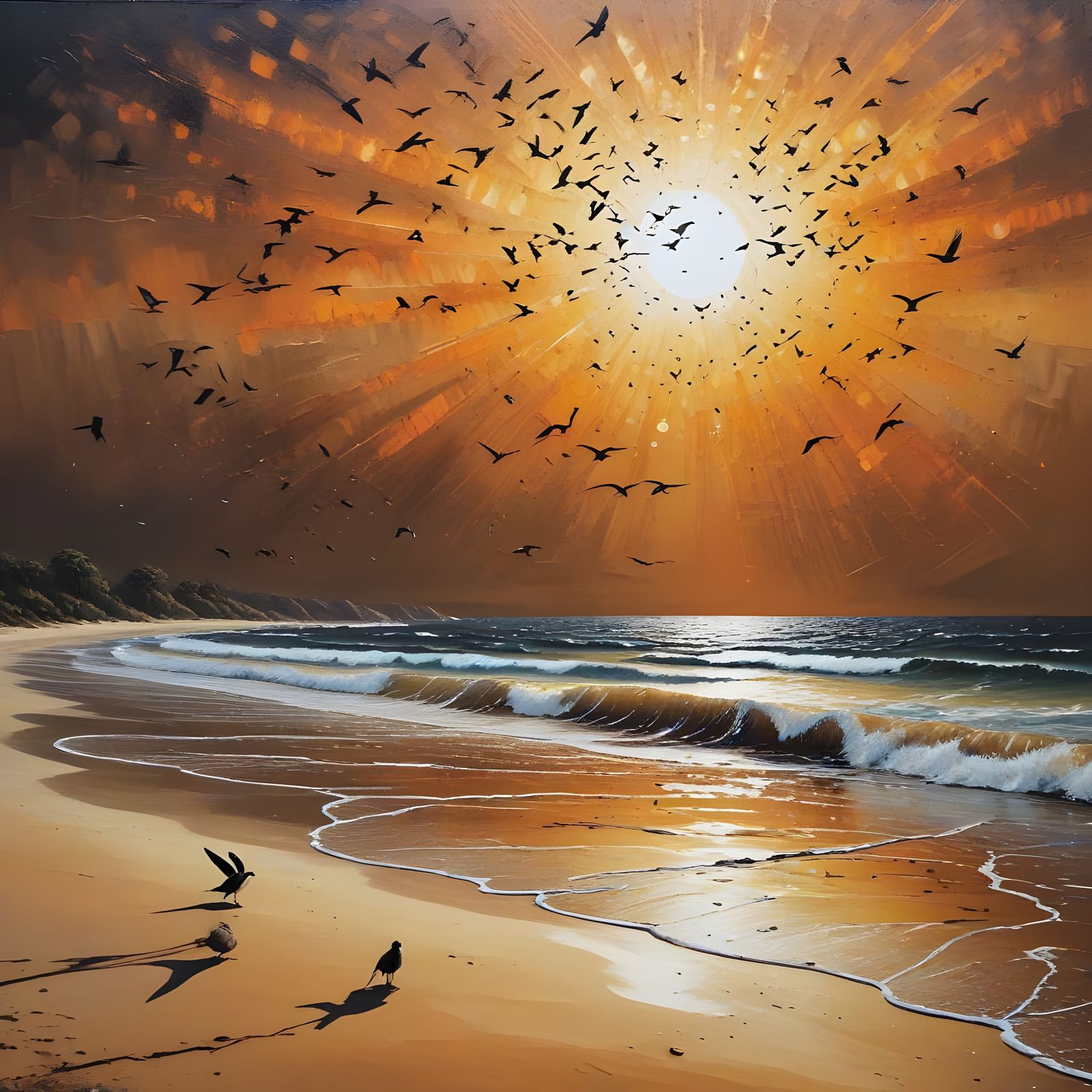 Seaside Morning in Dot Style