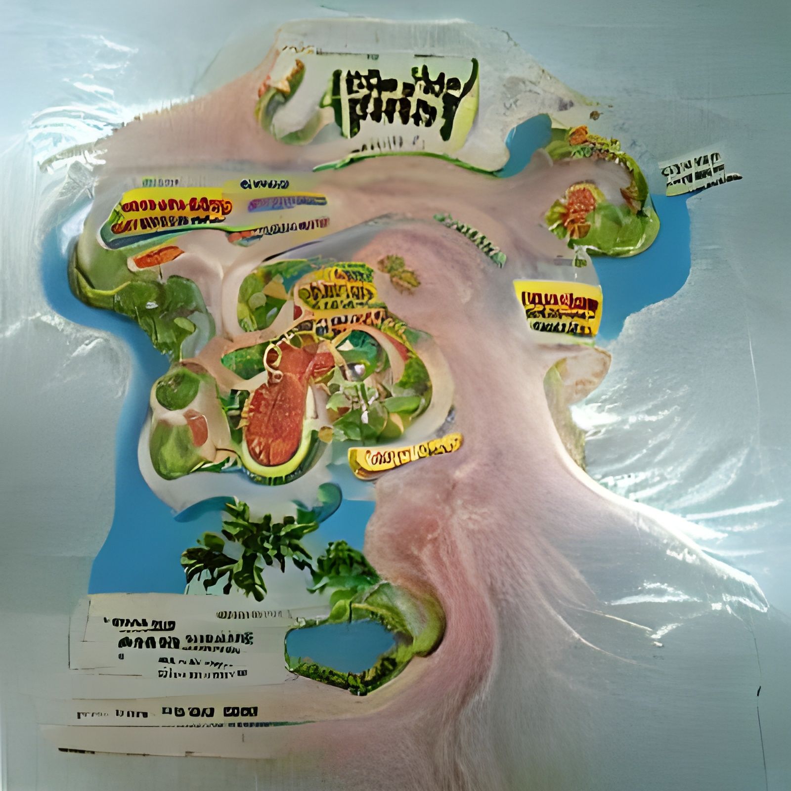 Detailed Fantasy Island Map Illustration