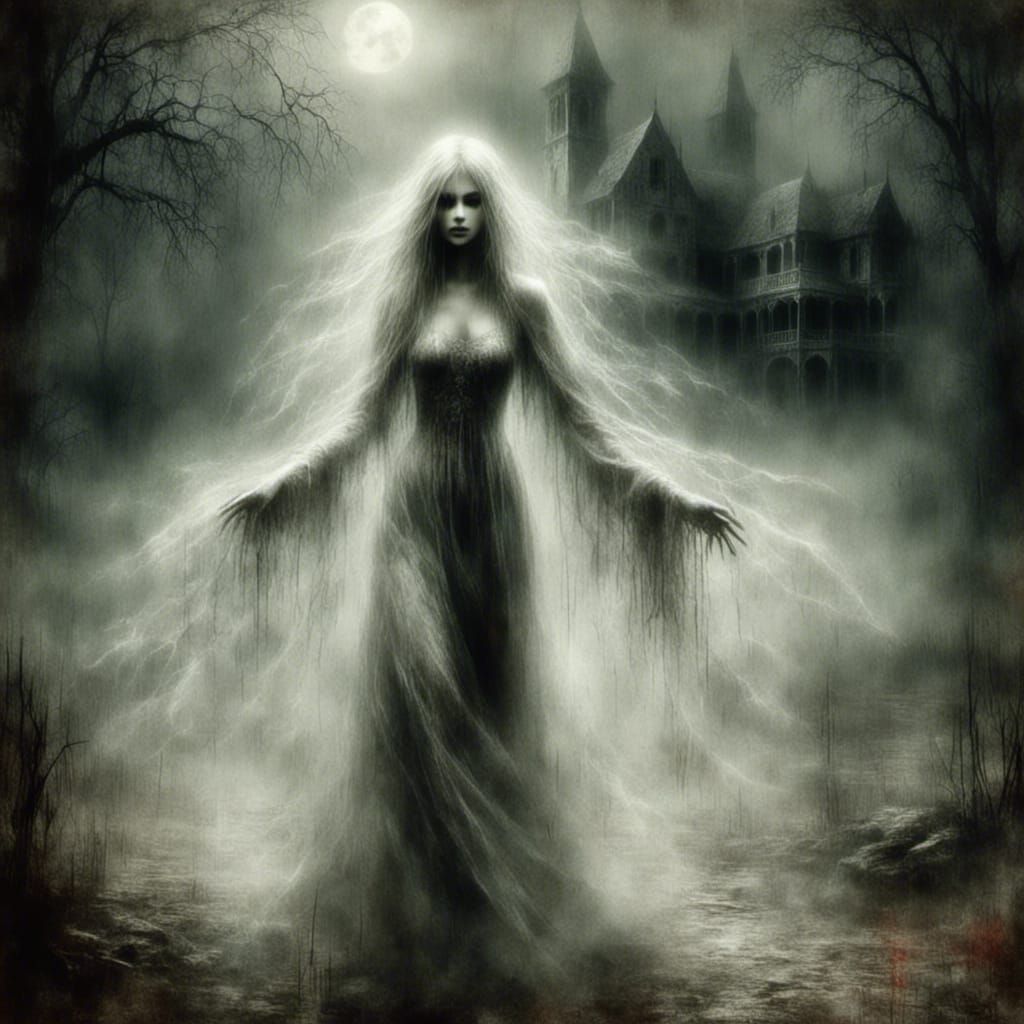 Ethereal Spirit in Mystic Flames, 3D Illustration