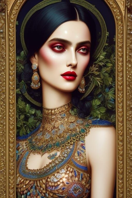 Elaborate Goddess Portrait in Digital Art Style
