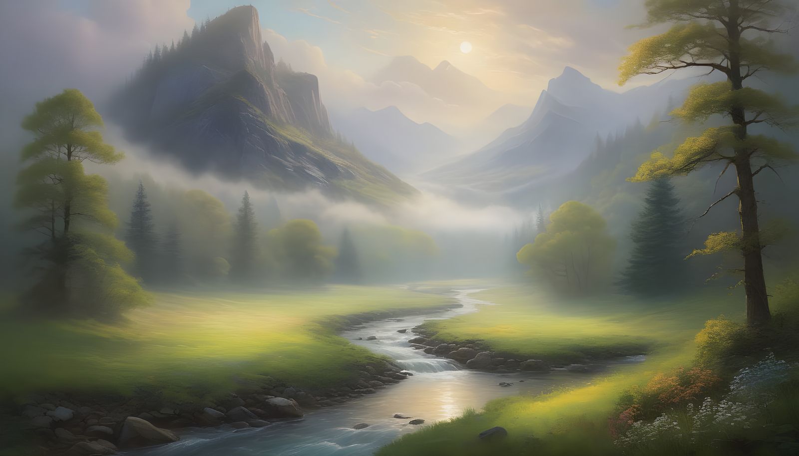 Whimsical Spring Morning in a Mountain Meadow