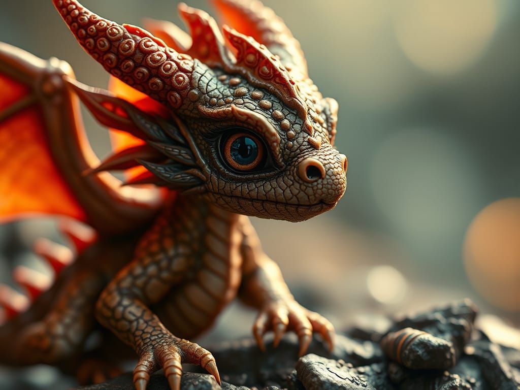 Cute Baby Dragon Fairy in Stunning Digital Art