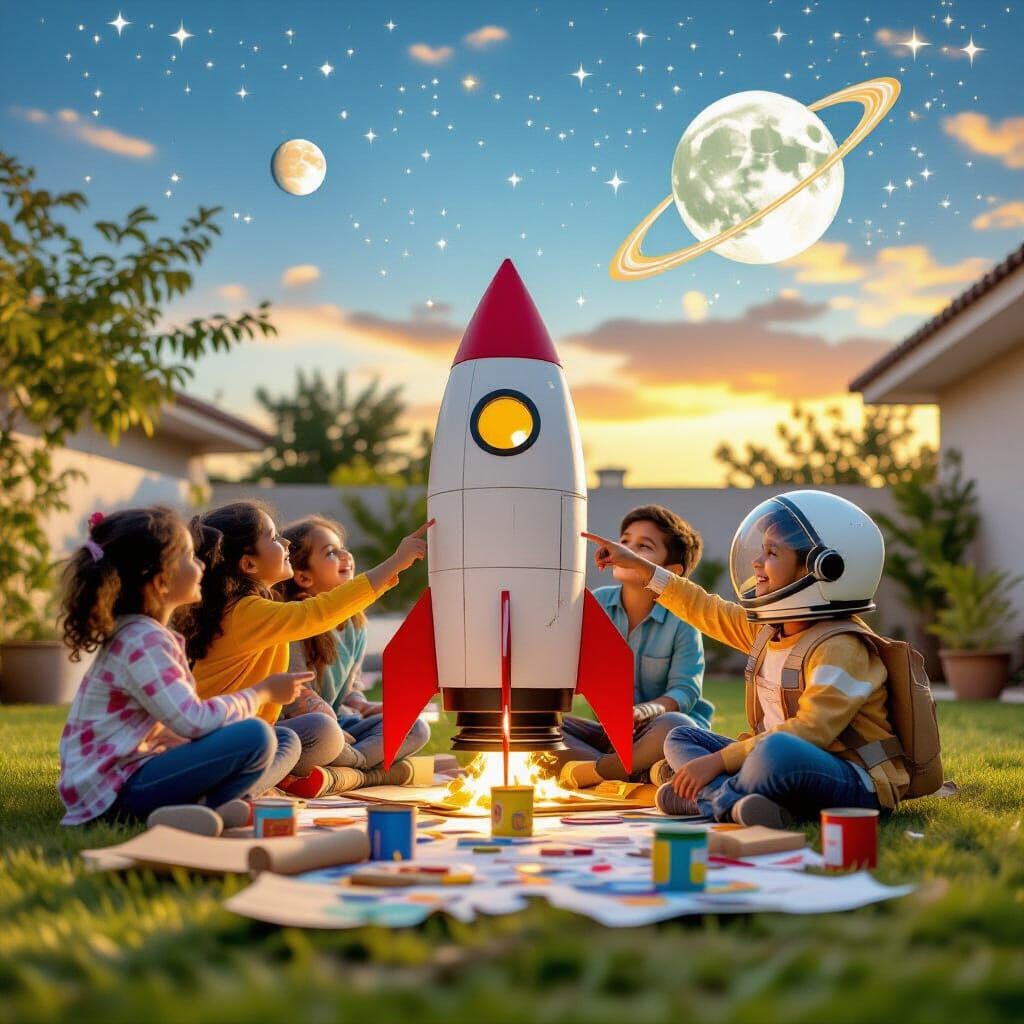 Indian Children Build Rocket to the Moon