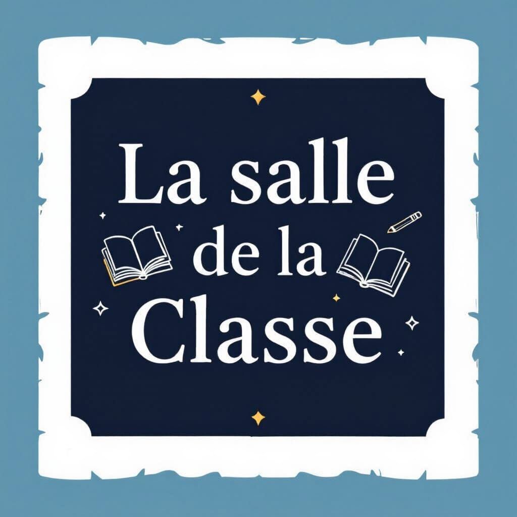 Elegant Classroom Plaque "La salle de la classe" in Vector S...
