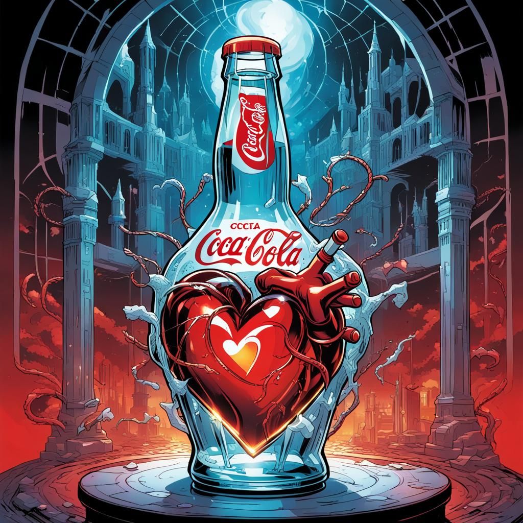 Coca-Cola Crystal Heart Comic Book Art