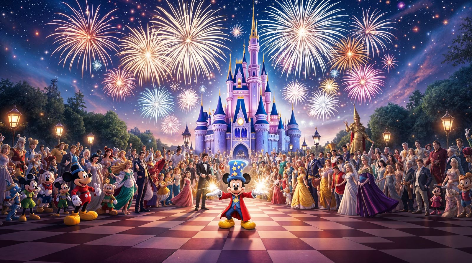 Disney Celebration Spectacular in Vibrant Hyperrealism