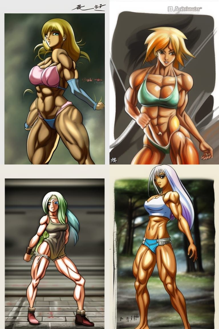 Anime Style Bodybuilder Illustration in SNK Style