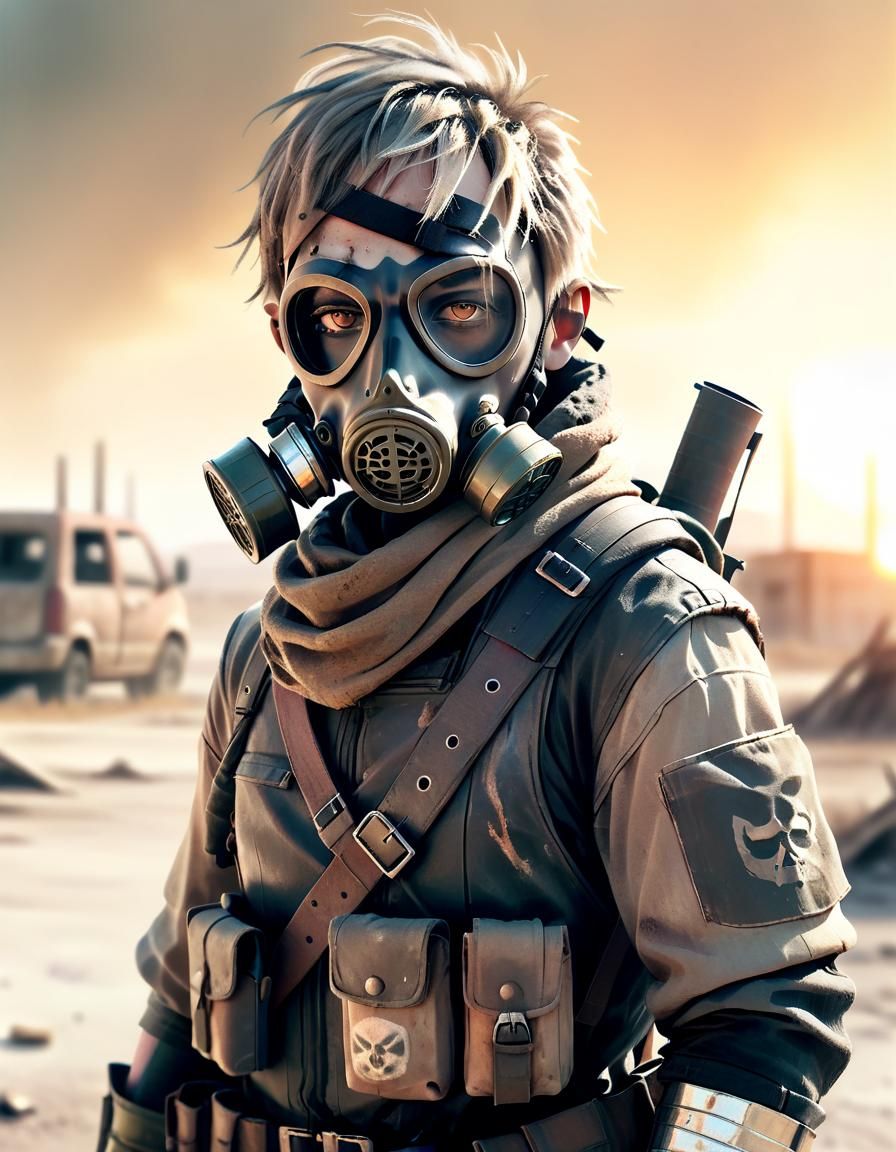 Post-Apocalyptic Bandit Portrait in Wasteland