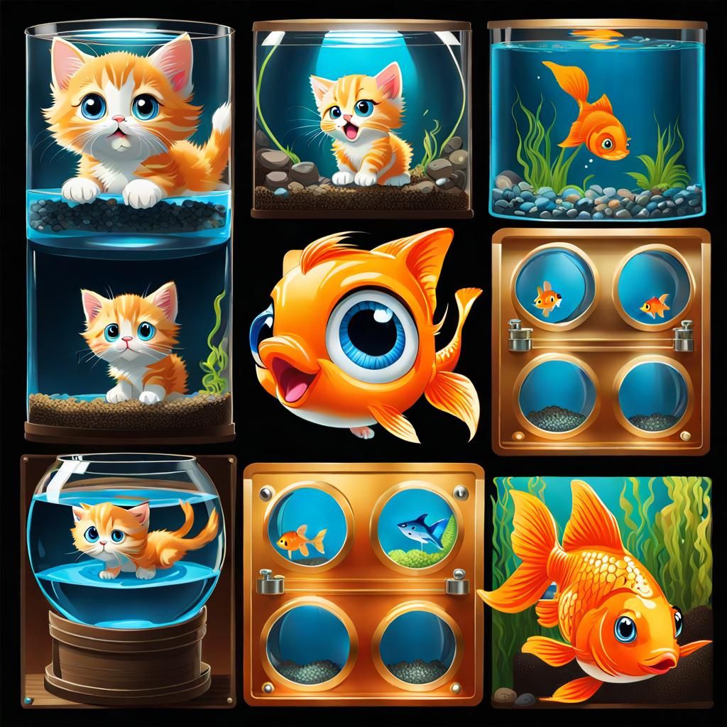 Kitten 😸 and fish game