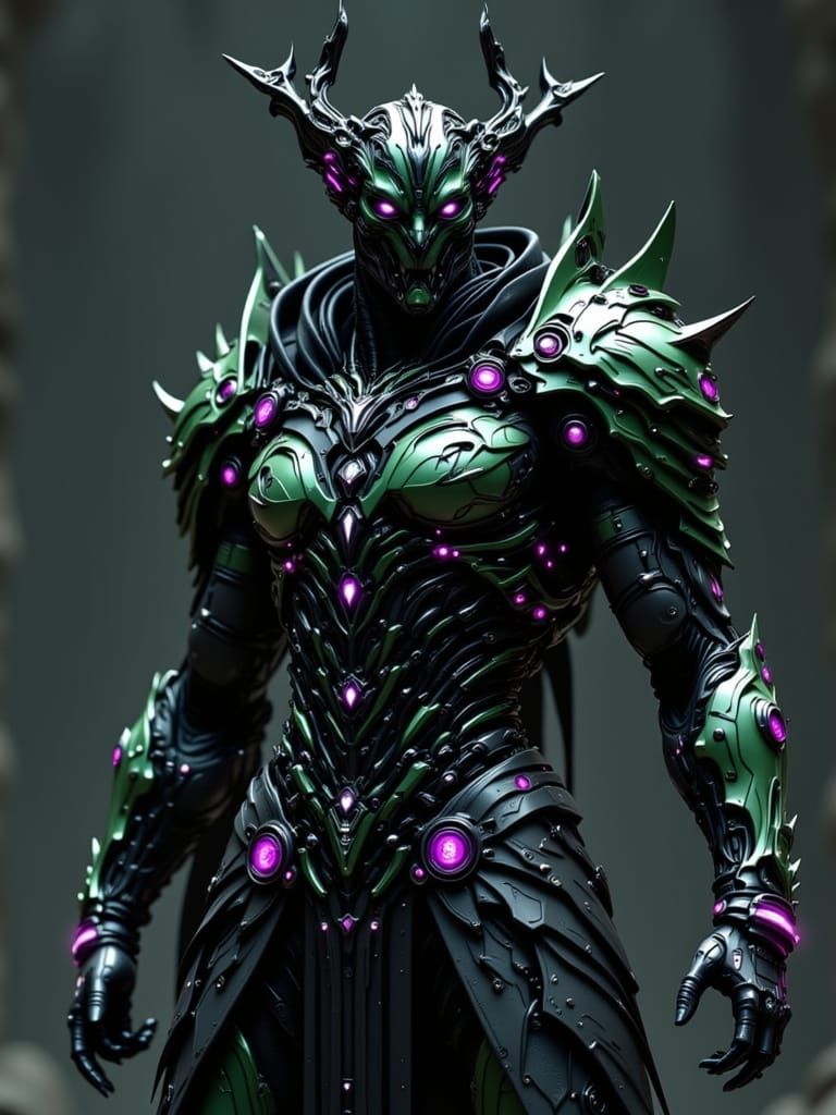 Abstract Demon in Ornate Armor, Dark Surrealism