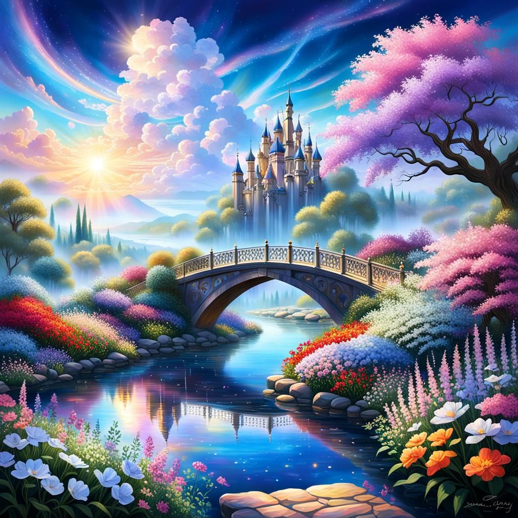 Ethereal Realm with Crystal Gardens