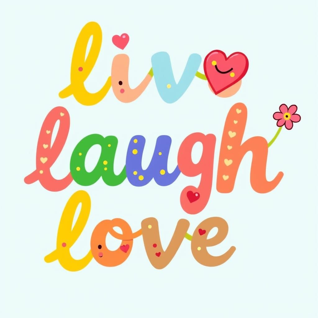 Live Laugh Love: Playful Emojis in Whimsical Style