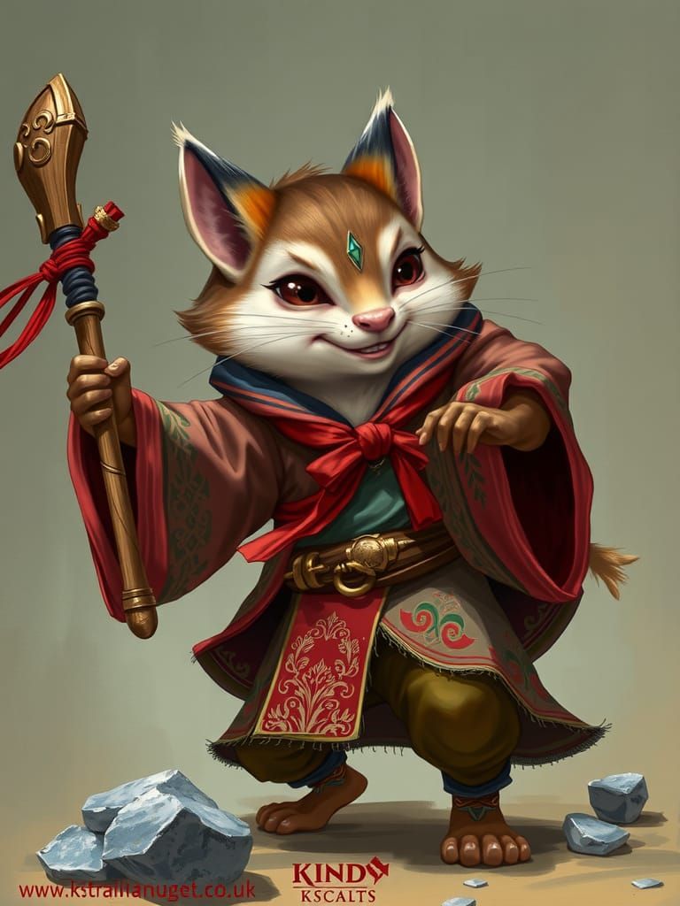 Kobold Monk Character Design in High Fantasy Style