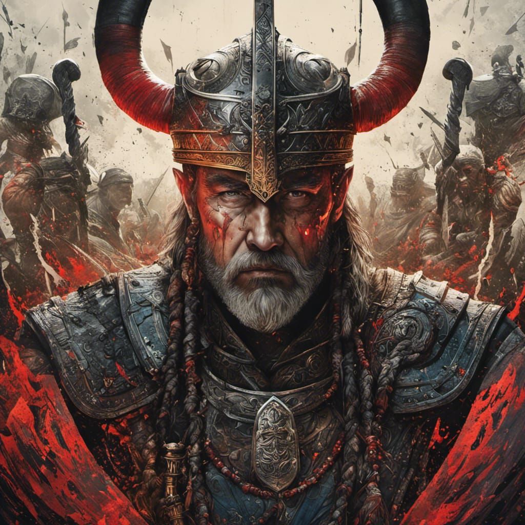Viking Wrath: Hyper-Detailed Maximalist Portrait