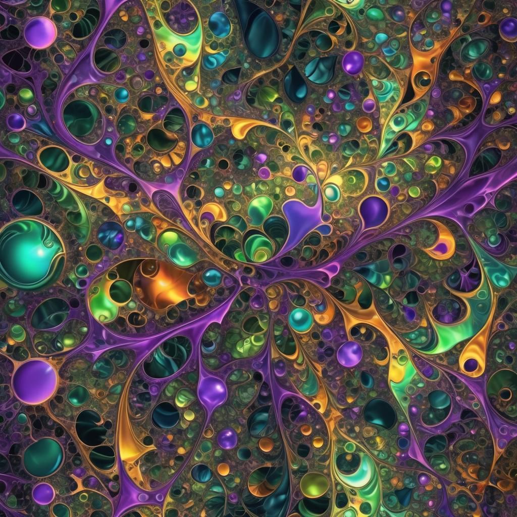 Abstract Fractal Art in Expressive Expressionism Style