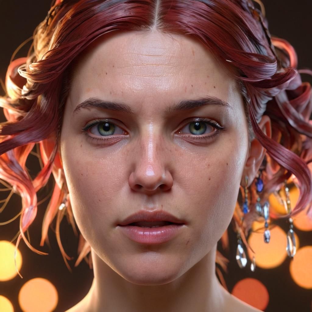 Detailed Portrait of Claire Rosinkranz in Art Deco Style