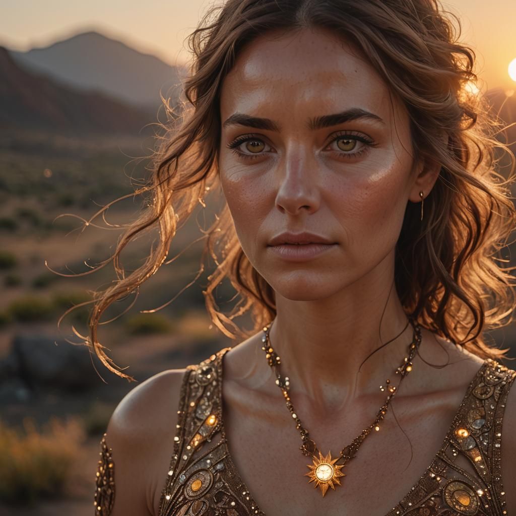 Sunset Portrait of a Glowing Woman