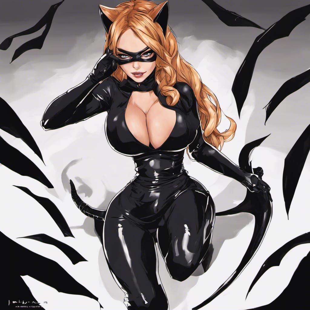 Lindsay Lohan as Catwoman in Anime Style