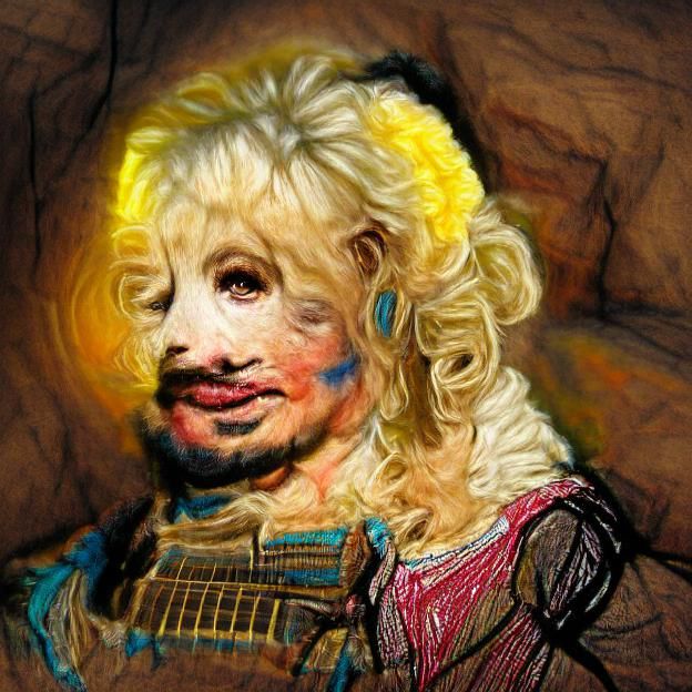 Dolly Parton Portrait in Rembrandt Style