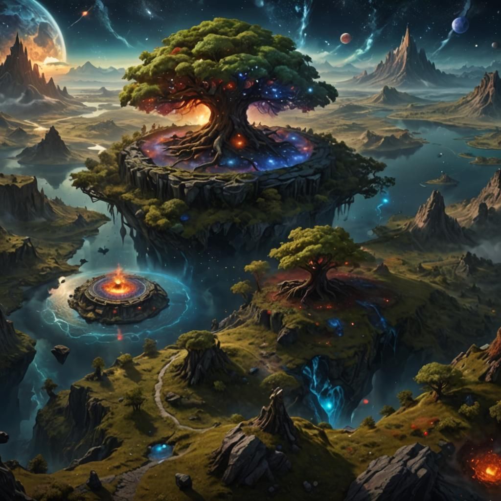World Tree on Island: Fantasy Concept Art