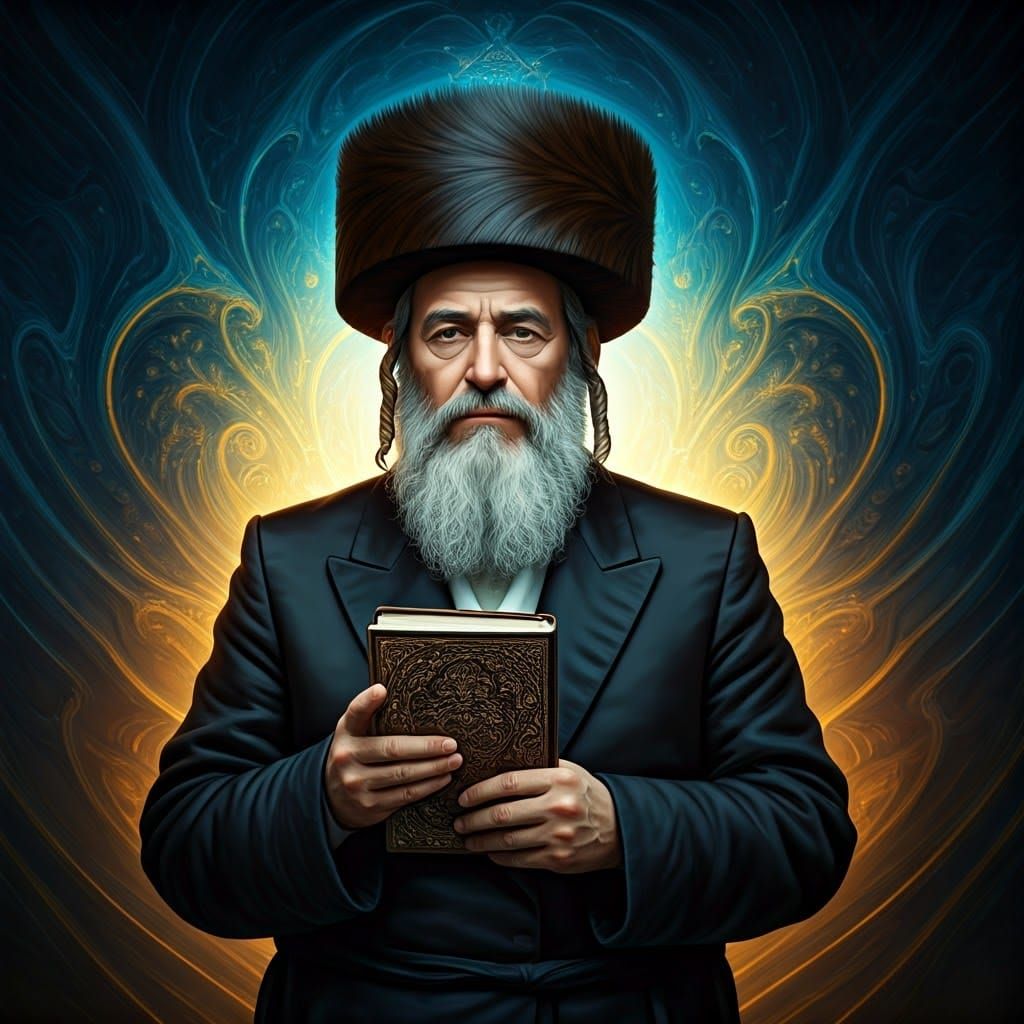 Orthodox Jewish Man in Mystical, Dreamlike Setting