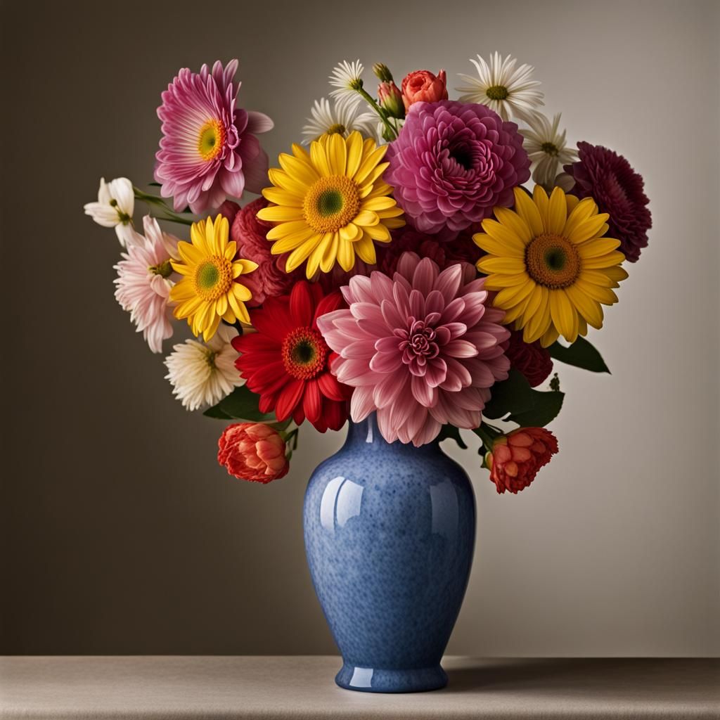 Floral Still Life Portrait in Studio Lighting