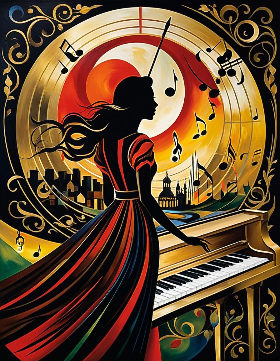 Muse for a Musician in Chagall Style