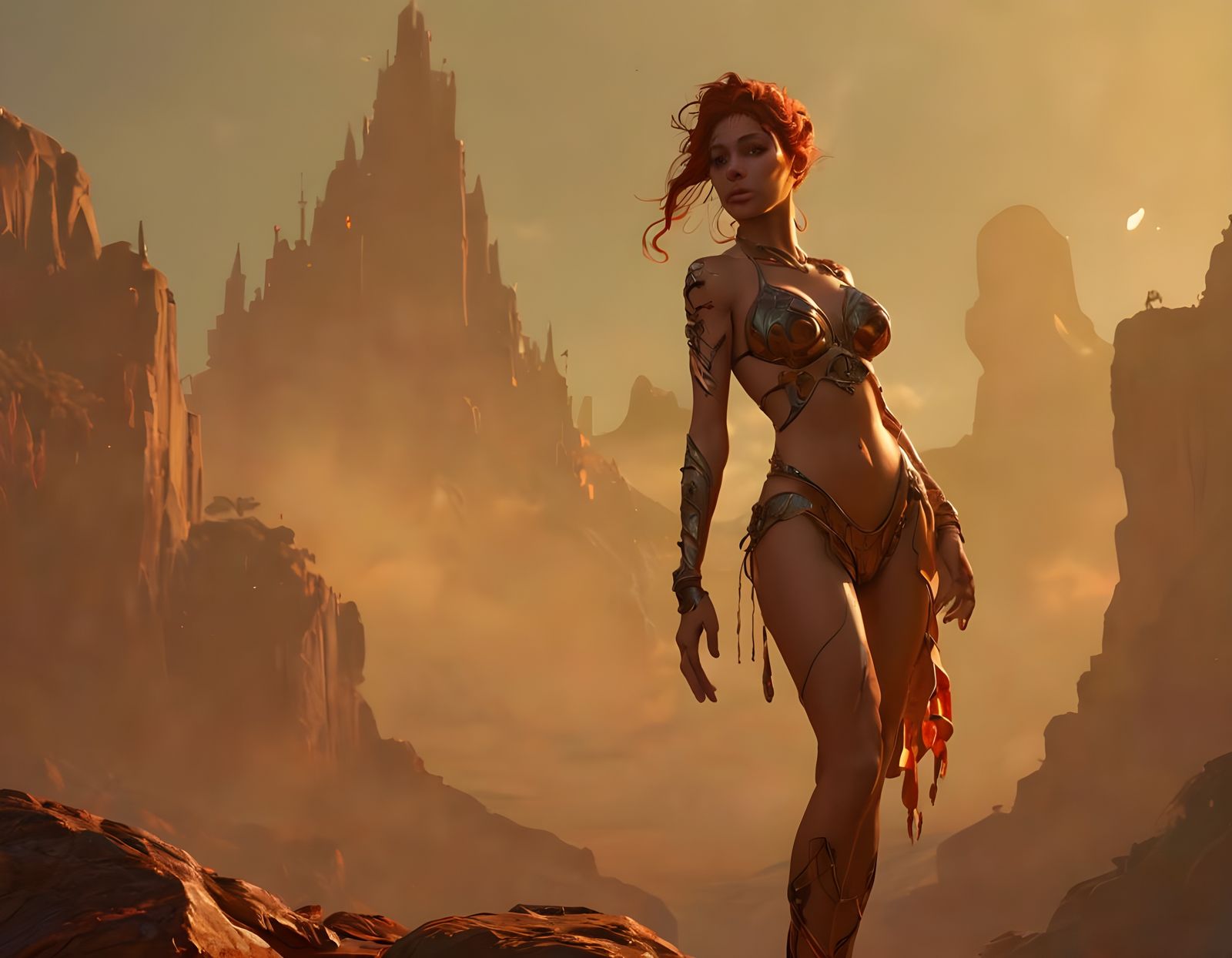 Fantasy Amazon Portrait in Detailed Digital Painting