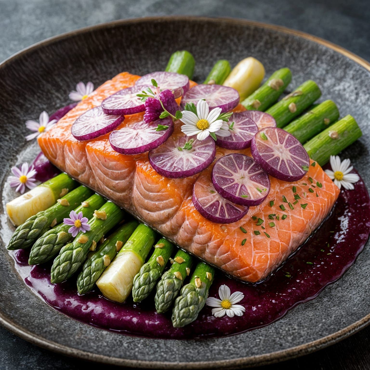 Exquisite Alaskan Salmon with Purple Potato Crust