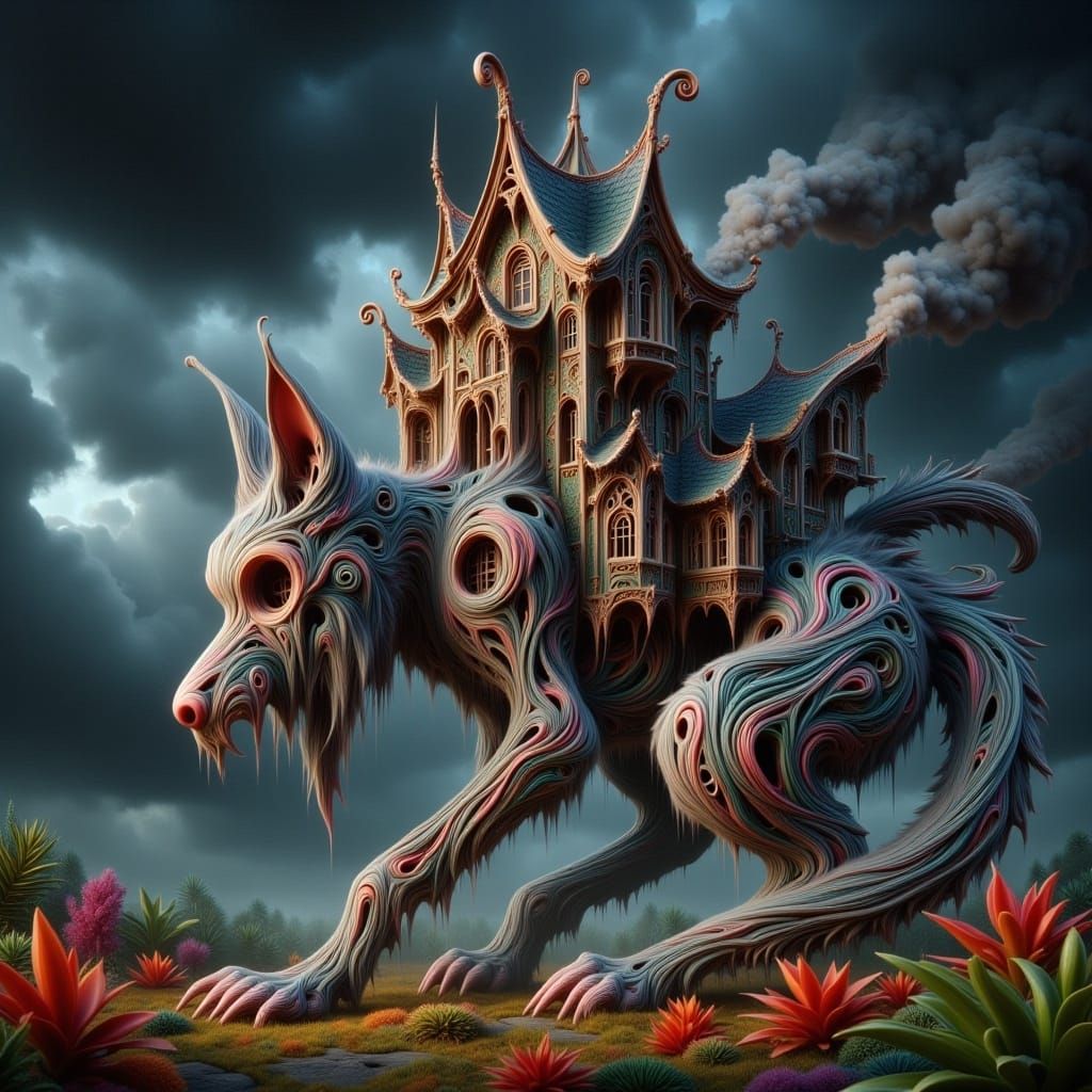 Mischievous Cat in a Tim Burton World